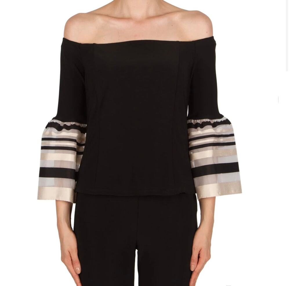 Joseph Ribkoff - Black/Beige Top / size 8